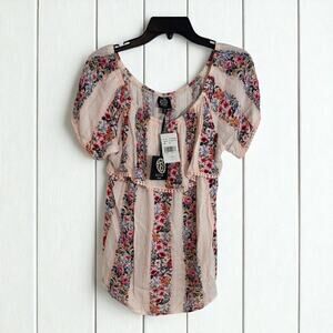 Bobeau Petite Medium Floral Boho Top NWT